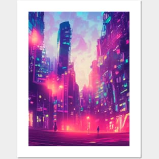 Japan Neon City Lights Posters and Art